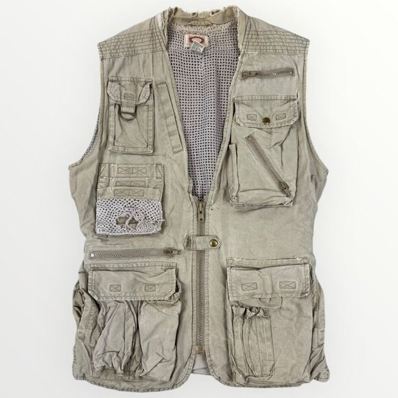 90'S Banana Republic Safari Vest, Men's Size Medium, Vintage cotton Khaki type Vintage Second Hand
